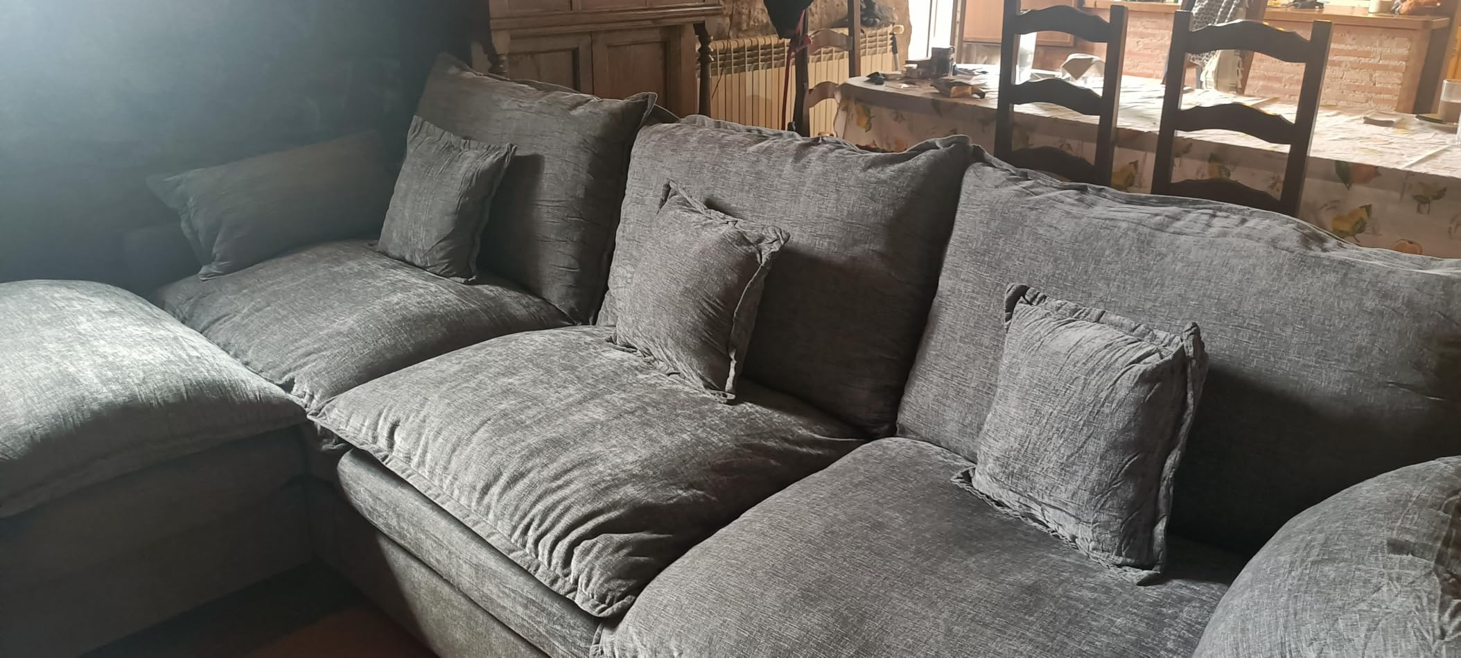 Customer photo of the sofa in the living room