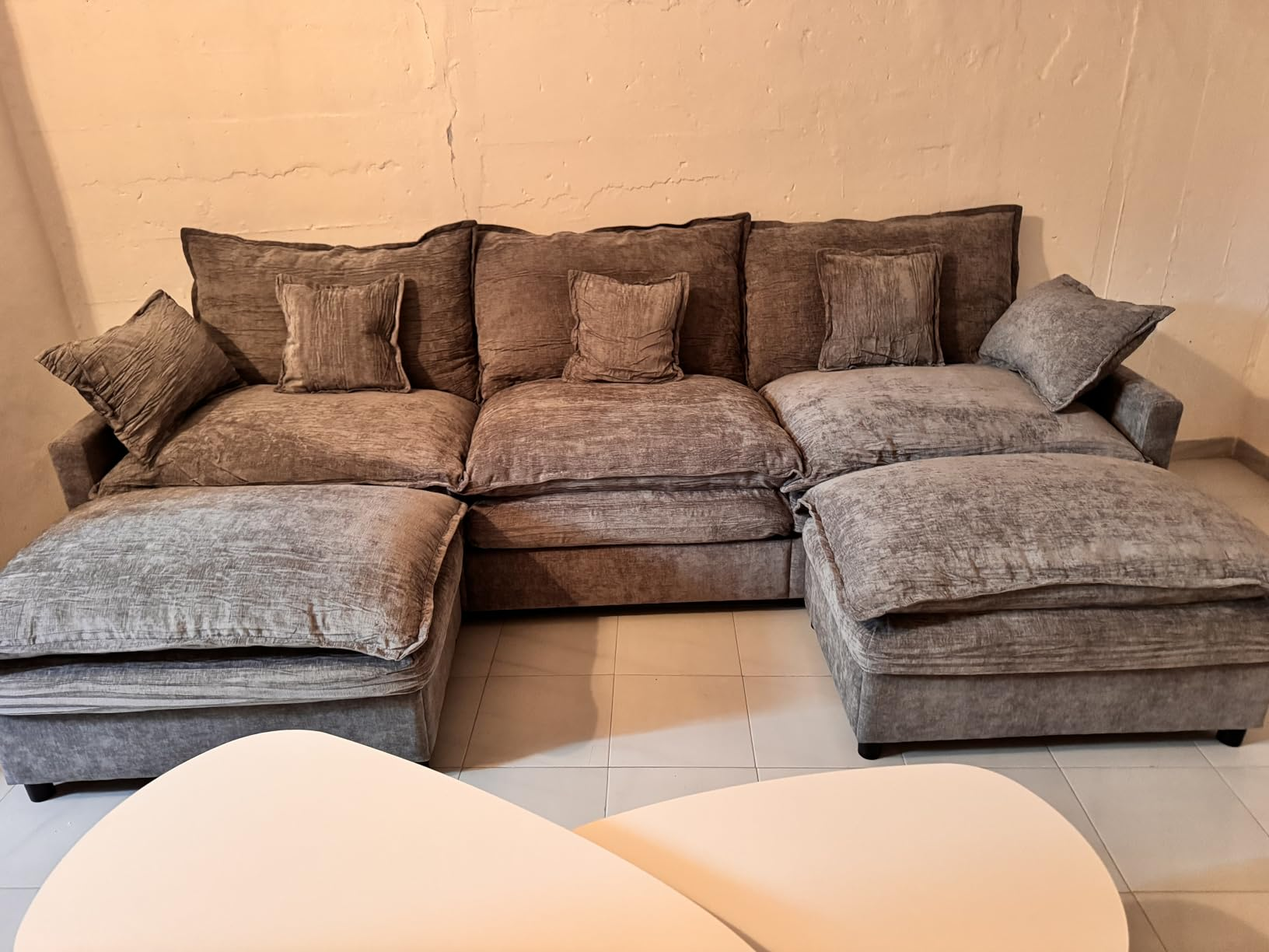 Customer photo of the sofa cushion fabric close-up